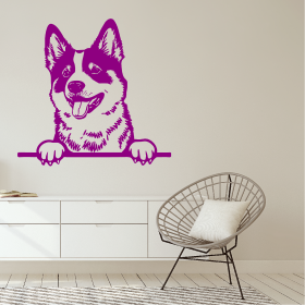 Samolepka Akita Inu Barva: fialová, Velikost: 100 x 97 cm