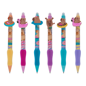 Colorino gumovatelné pero, Kapybara, 36 ks, modrá náplň, displej - 36ks