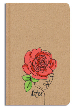 Notes linkovaný A5 Kraft Růže