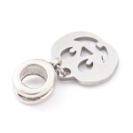 Přívěsek z nerezové oceli - platinový - dýně - 23 mm - 1 ks