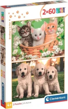 CLEMENTONI Puzzle Chlupatí sourozenci