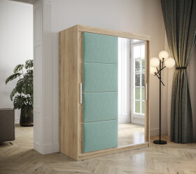 Šatní skříň Abi Tapi Barva korpusu: Dub Sonoma, Rozměry: 150 cm, Dveře: Manila 11