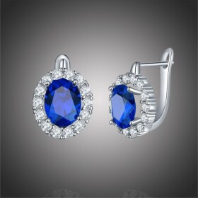 Náušnice Swarovski Elements Fiona Sapphire, Modrá