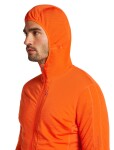 Pánská merino mikina ICEBREAKER Mens 200 Realfleece Descender LS Zip Hoodie, Blaze velikost: XL