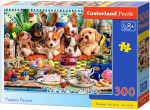 Castorland puzzle 300 dílků - Puppies Dessert, zvířecí oslava