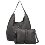 Trendy dámský koženkový set kabelek Lusiana, tmavě šedý