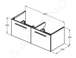 IDEAL STANDARD - i.Life B Umyvadlová skříňka 120x44x51 cm, 2 zásuvky, dub T5277NX