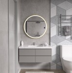 Erga Olivia, kulaté LED zrcadlo 90cm, zlatý kovový rám, 2070 lm, 6500K, přední osvětlení, ERG-V01-202-9090-GD
