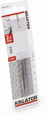 PowerPlus KRT010104 - 3ks HSS vrták do kovu 2,5x57 mm