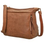 Trendy dámská koženková crossbody kabelka Estina, hnědá