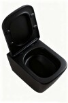 Kielle - Arkas I Závěsné WC se sedátkem Softclose, Vortex Rimless+, matná černá 30111014-SET1
