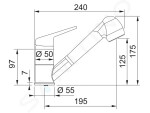 FRANKE - Baterie Dřezová baterie FC 9547.084, s výsuvnou sprškou, šedý kámen 115.0470.670