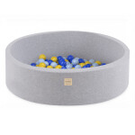 PLUSH NEST PLUSH NEST Suchý bazén kulatý Bavlna světle šedý Ø 90 × 30 cm s 200 míčky