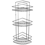 Koupelnová polička třípatrová černá MX0962