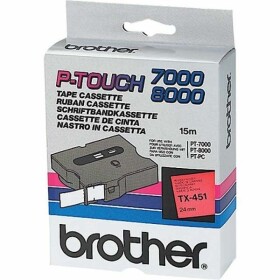 Brother TX-451, 24mm, černý tisk/modrý podklad - originální páska laminovaná