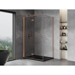 MEXEN/S - Mist-F sprchový kout skládací dveře levá 120 x 85, transparent, měď kartáčovaná 8A6T-120-085-65-00-L
