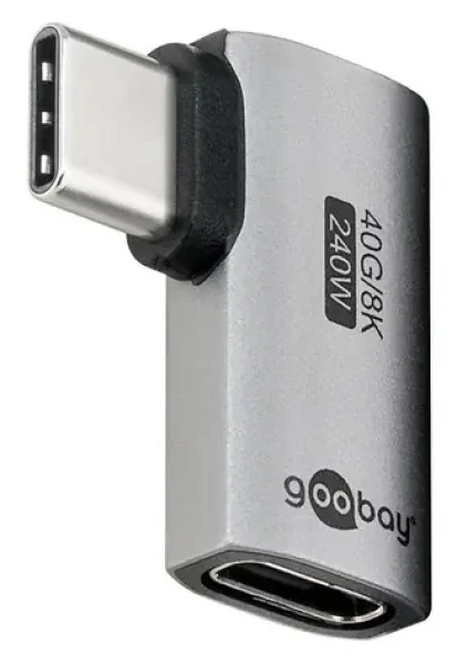 Goobay 74441 / Adaptér USB-C / úhlový 90° vodorovný / USB4 (74441)