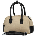 Módní dámská koženková kabelka do ruky Leora, béžová-černá