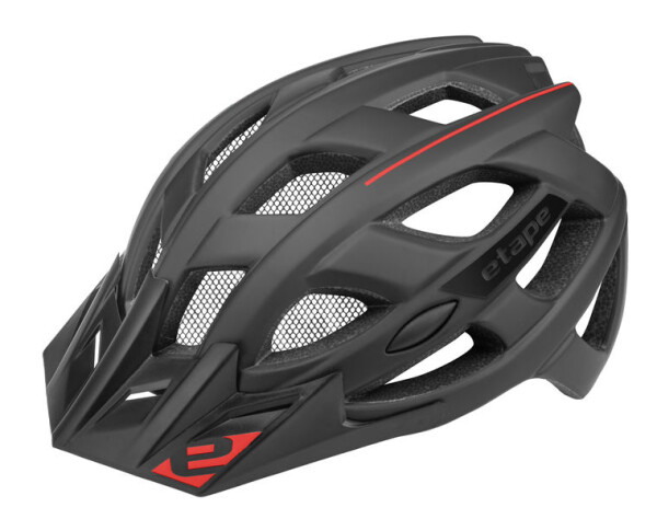 Cyklistická přilba na kolo ETAPE Escape, barva černá/červená mat (velikost S/M pro obvod hlavy 55-58 cm)