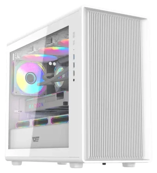 DarkFlash DB460M bílá / mATX / bez ventilátorů / 3x USB-A / průhledná bočnice / bez zdroje (DB460M White)