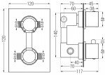 MEXEN/S - Cube DR02 podomítkový sprchový SET + slim sprcha 40 cm, chrom 77502DR0240-00