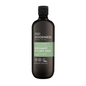 Baylis & Harding Přírodní sprchový gel pro muže Goodness Bergamot/Clary Sage 500 ml, zelená barva, hnědá barva, plast