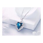 Náhrdelník Swarovski Elements Angel Wings - andělská křídla, Modrá 40 cm + 5 cm (prodloužení)