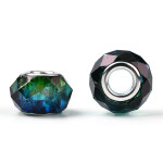 Korálky evropského typu - 14 x 8,5 mm - dvoubarevné - 1 ks Dvě barvy: Červenobílá