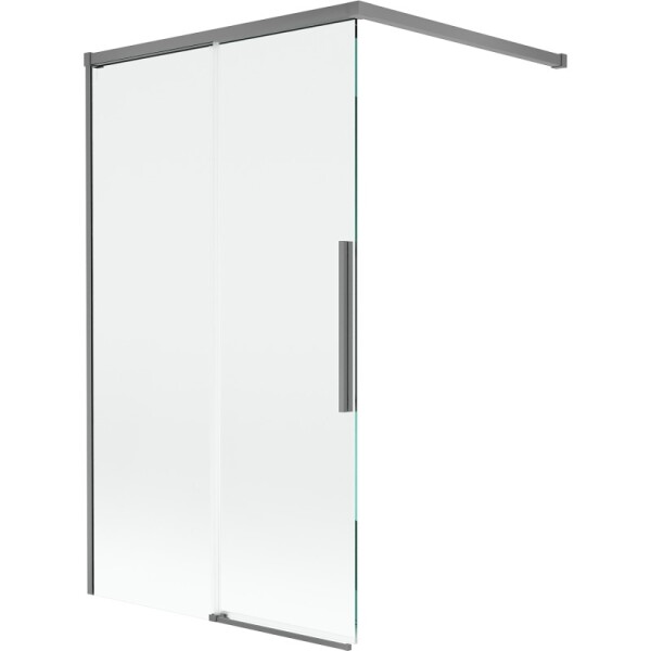 MEXEN/S - Rox vanová zástěna 2-křídlová posuvná 100 x 150, transparent, grafit metal 8C9-100-003-95-00