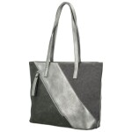 Stylová dámská koženková kabelka na rameno Anisia, tmavě stříbrná