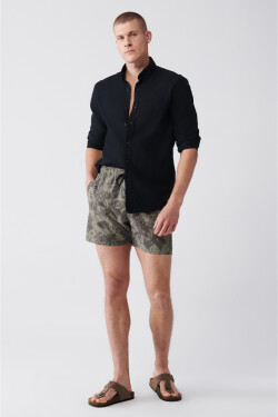 Avva Men's Khaki Quick Dry Printed Swimwear in Standard Size Marine Shorts