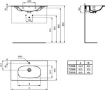IDEAL STANDARD - Tesi Umyvadlo nábytkové 83x45 cm, s přepadem, otvor pro baterii, bílá T350901