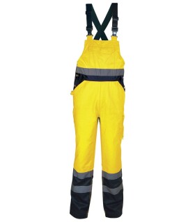 Reflexní pracovní kalhoty s laclem COFRA TUTTLE Barva: Reflexní žlutá, Velikost: 2XL (V294_0_03_2XL)