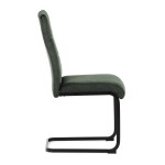 Židle jídelní, zelený samet, černá pohupová podnož