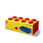 Úložný box LEGO stolní 8 se zásuvkou - červený