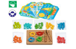 Lucy & Leo 321 Mozaika s pinzetou a vyšívání - dřevěný herní set s předlohami
