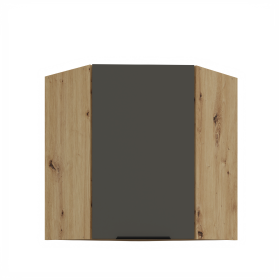 Horní rohová skříňka Aria 60x60 GN-72 1F (45°) Barva korpusu: Dub artisan, Barva dvířek: GR - Graphite AFM