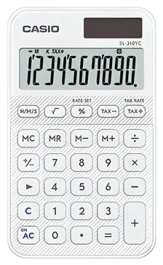 CASIO SL 310 YC WE bílá / Kalkulačka / desetimístná / duální napájení (SL 310 YC WE)