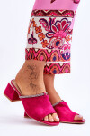 Semišové pantofle na vysokém podpatku S.Barski KV-612-2 Fuchsia 37