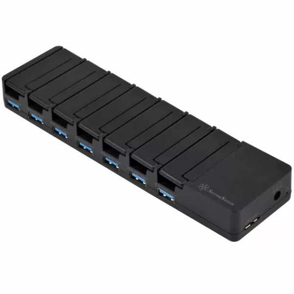 SilverStone UC03-PRO černá / nabíjecí stanice a stanice pro přenos dat / 7x USB-A 3.1 / 36W (SST-UC03B-PRO)