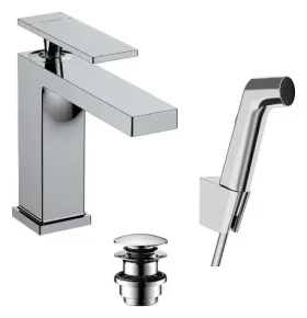Hansgrohe - Umyvadlová baterie s výpustí Push-Open a bidetovou sprškou, EcoSmart, chrom (73210000)