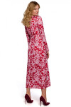 Dámské šaty K083 Červená s růžovou - Makover červeno-růžová XL