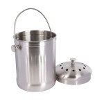 KitchenCraft Nerezový koš na bioodpad 5L - Kitchen Craft Nerezový kbelík na kompost 5 l, stříbrná barva, kov