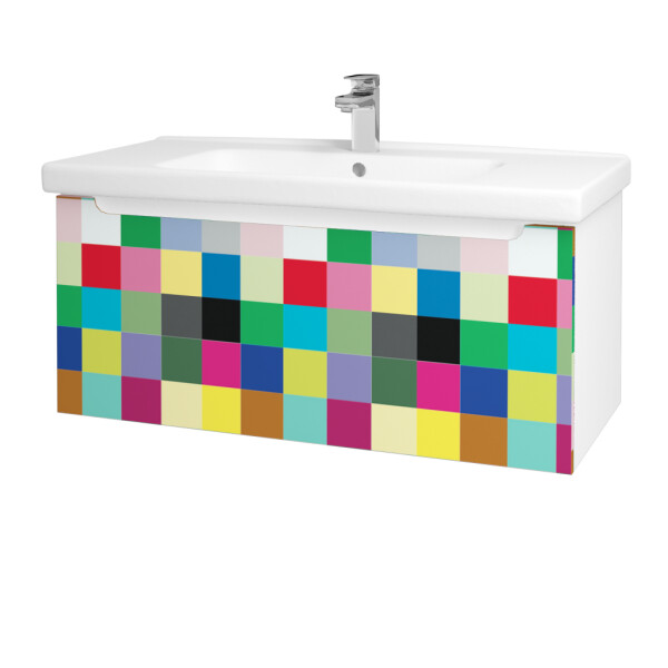 Dřevojas - Umyvadlová skříňka COLOR SZZ 100 - N01 Bílá lesk / Individuální odstín dle RAL/NCS 123062