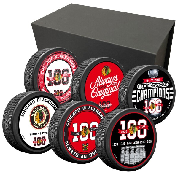 Mustang Sada 6 puků Chicago Blackhawks NHL Chicago Blackhakws Centennial 6 Pack
