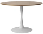 Kulatý jídelní stůl Ronduel, 110 cm, bílý/dub