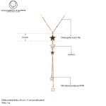 Ocelový náhrdelník Marica Gold - chirurgická ocel, hvězdy, Zlatá 40 cm + 5 cm (prodloužení)