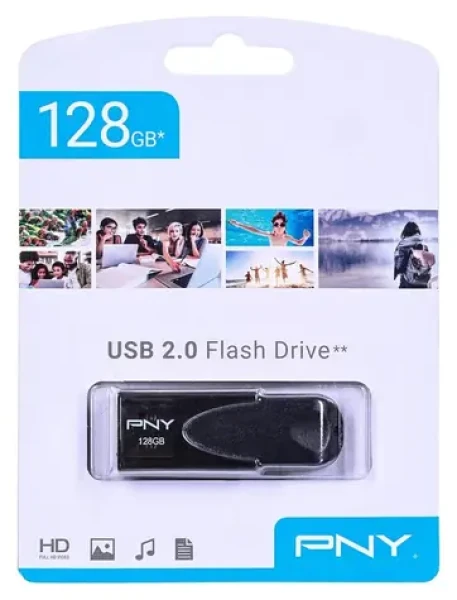 PNY Attaché 4 černá / Flash disk / 128 GB / USB 2.0 (FD128ATT4-EF)