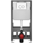 CERANO - Kompletní WC set Basic/Forte - bílá lesklá - WC tlačítko Dualo/Bílá - volně stojící - předstěnová instalace - 51x36 CER-8050BD86107