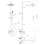 INVENA - Sprchový sloup s baterií, Alonia Trend, kartáčované zlato AU-70-D09-V